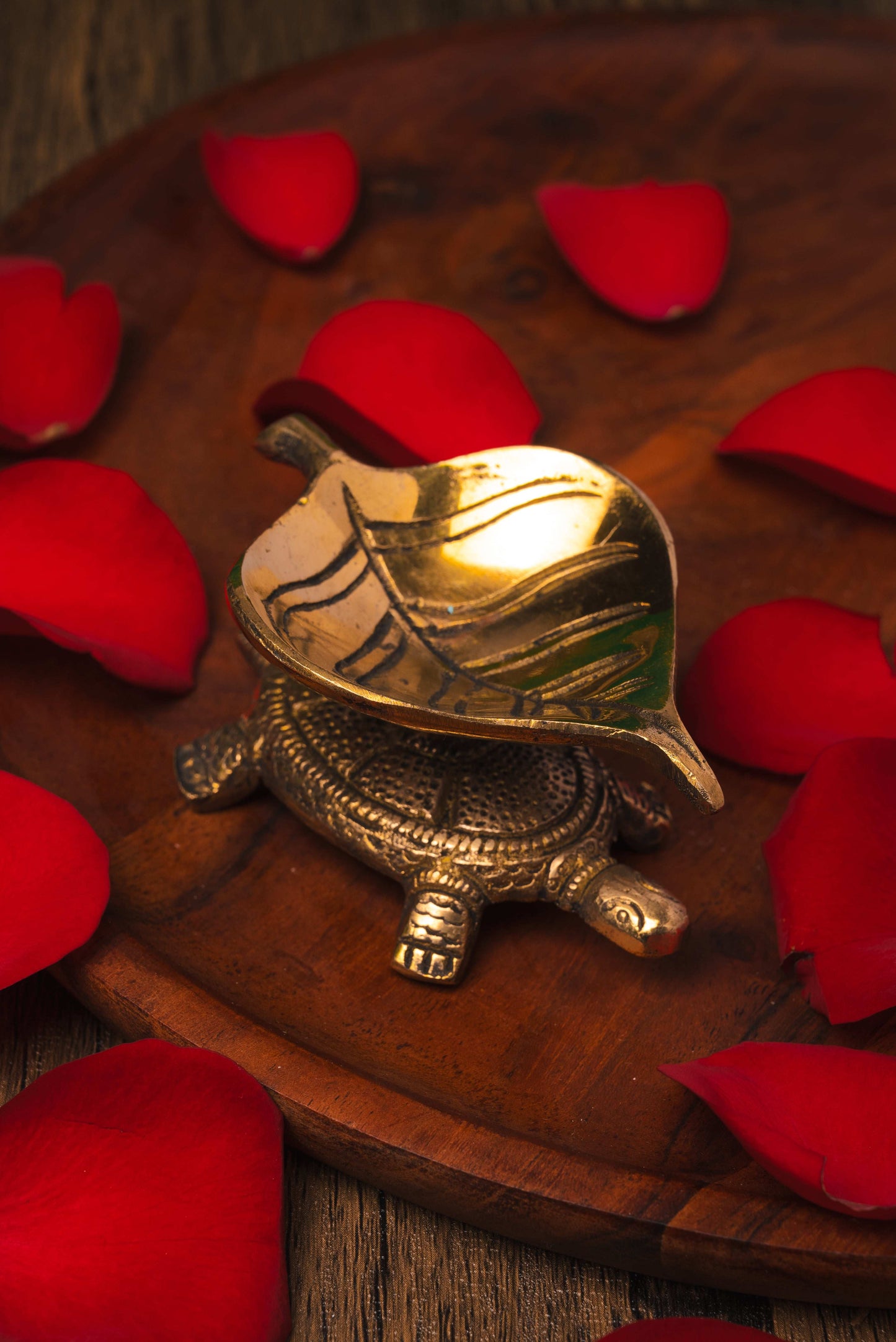 Brass turtle diya for light, protection, and vastu energy