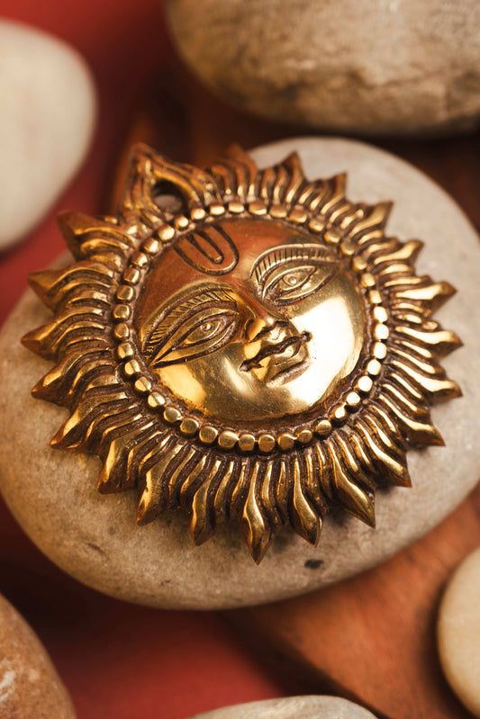Brass decorative sun for entrance or puja room decor