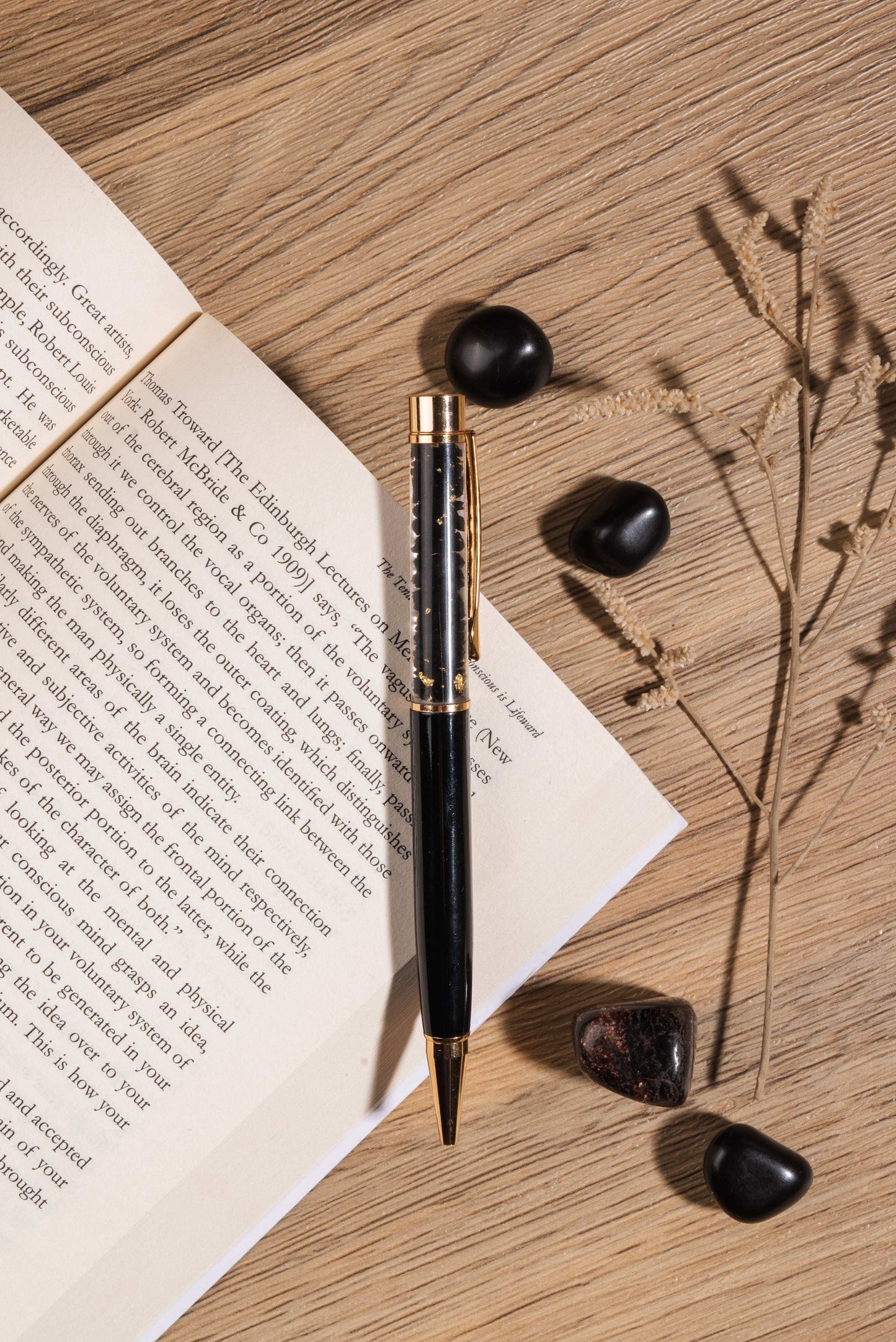 Black tourmaline pen for protection, clarity, and focused writing