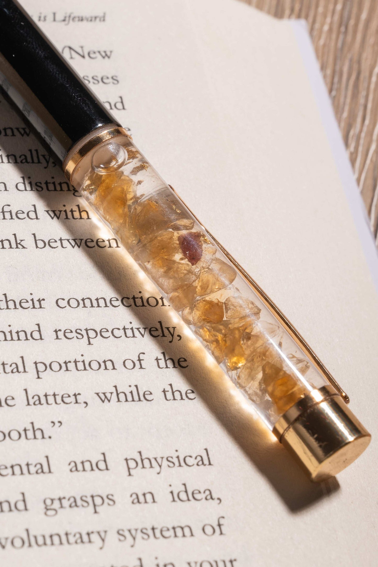 Luxury citrine pen for affirmations, vision journaling, and creative energy