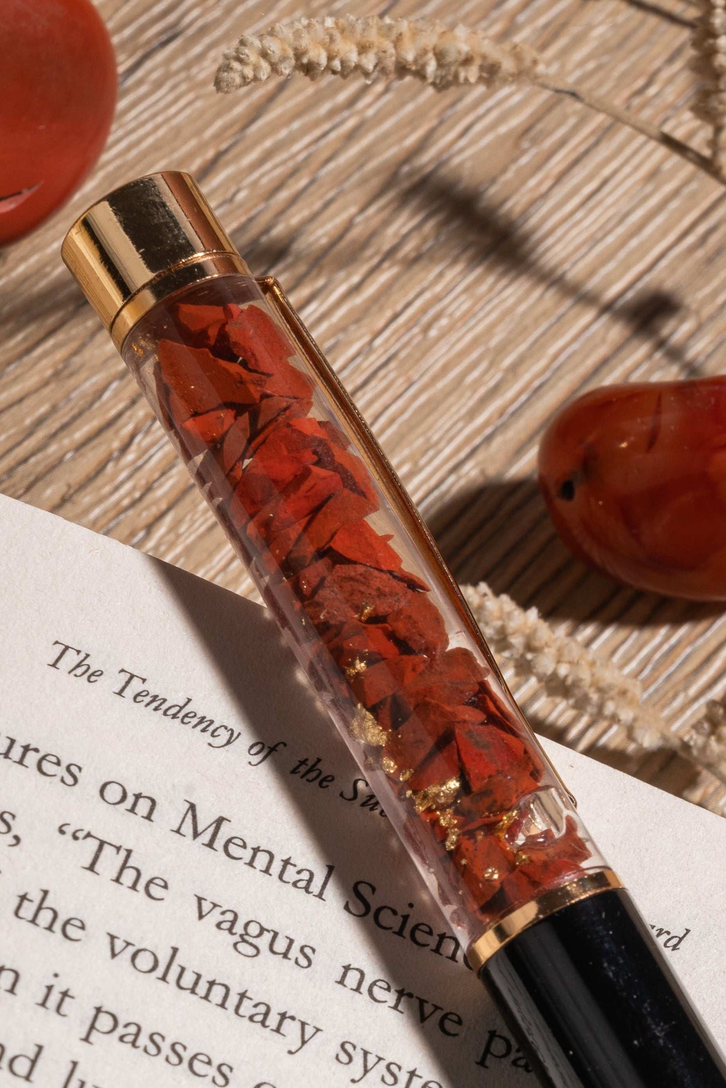 Luxury red jasper writing pen for leaders, doers, and manifestors