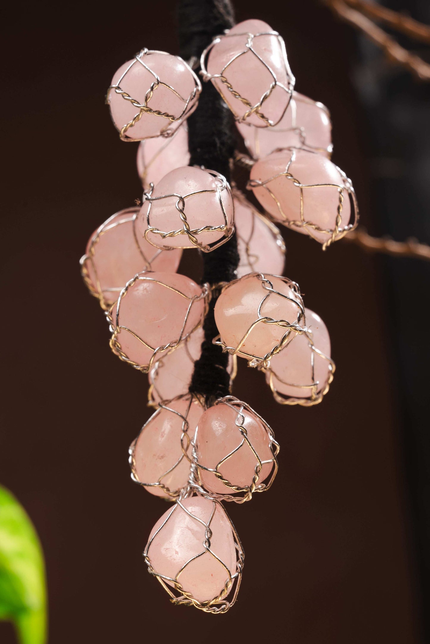 Rose quartz wall charm for bedrooms, self-love, and calm spaces