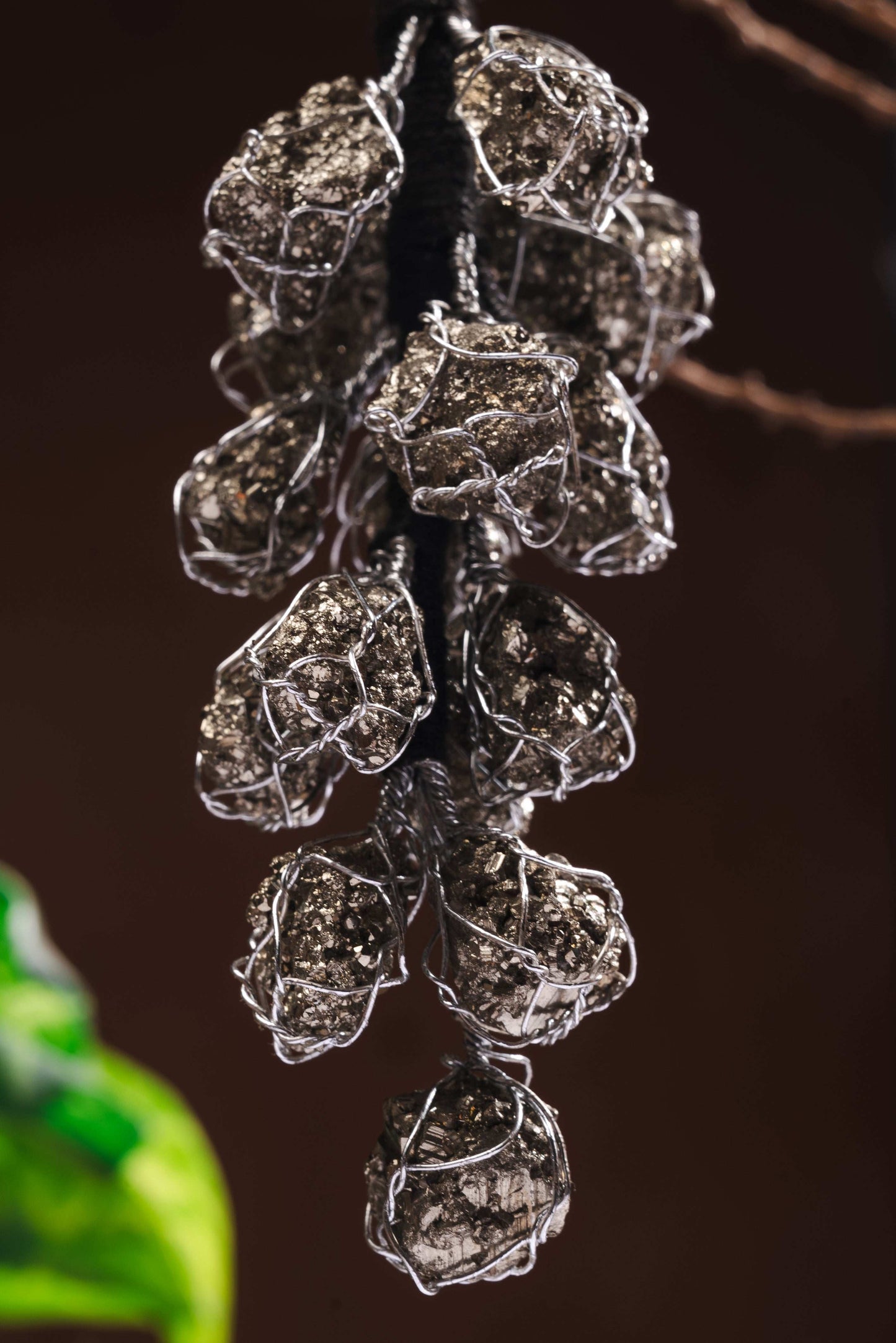 Gold-toned pyrite wall hanging to attract wealth and confidence