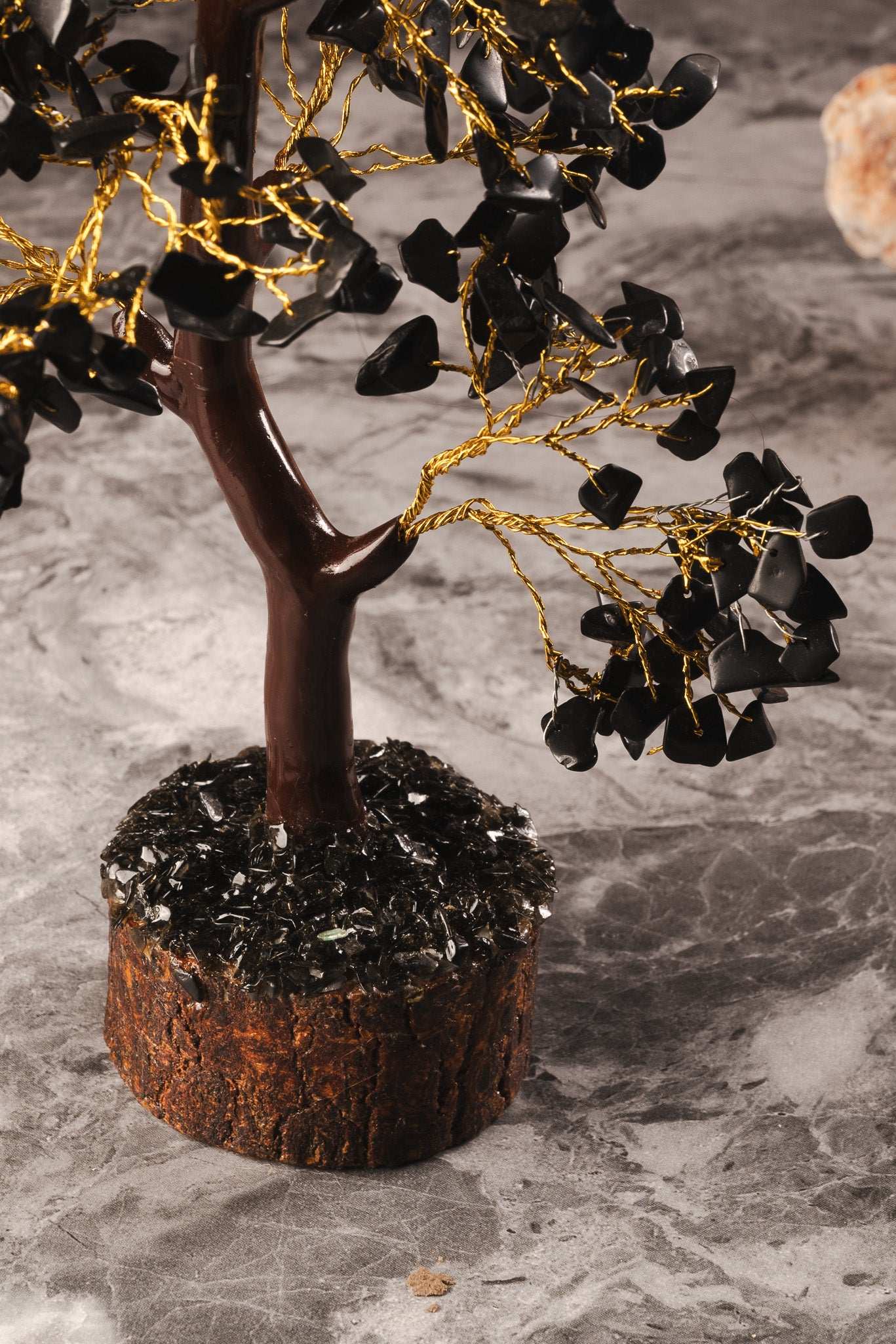 Crystal tree made from black tourmaline for cleansing negative energy