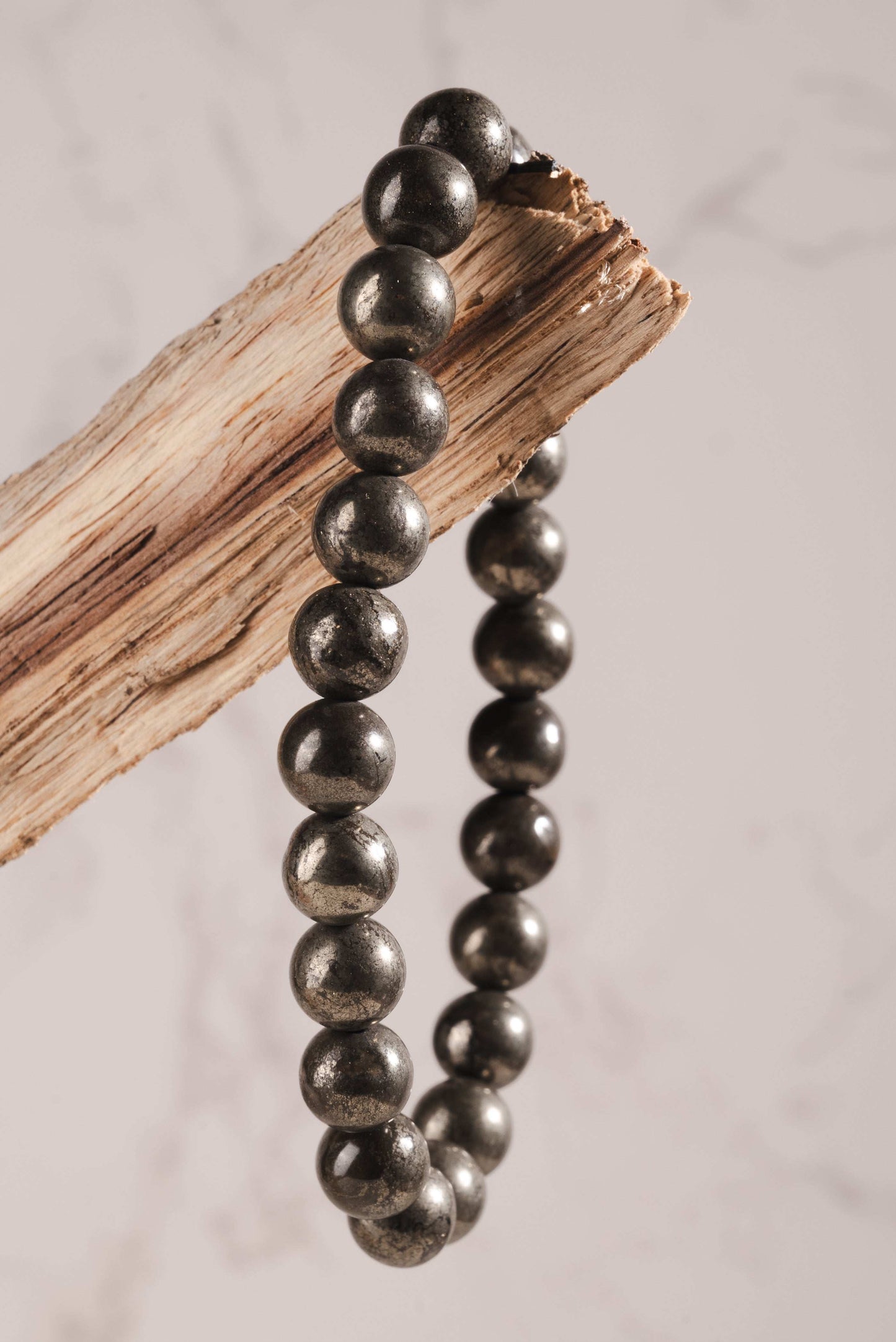 Natural pyrite jewelry for mental clarity, courage, and goal-setting