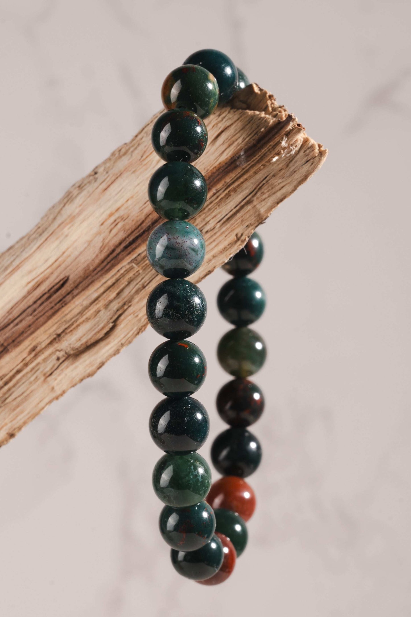 Natural bloodstone jewelry for detox, endurance, and root chakra support