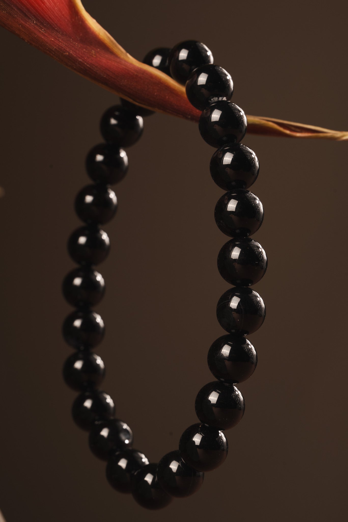 Certified black onyx stone bracelet for stability and energy defense