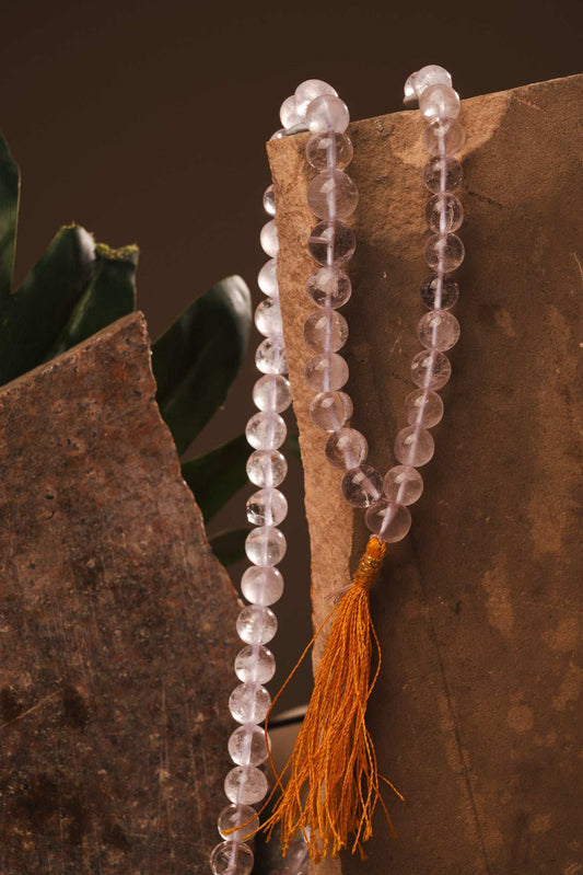 Clear quartz prayer beads for higher consciousness and intention setting