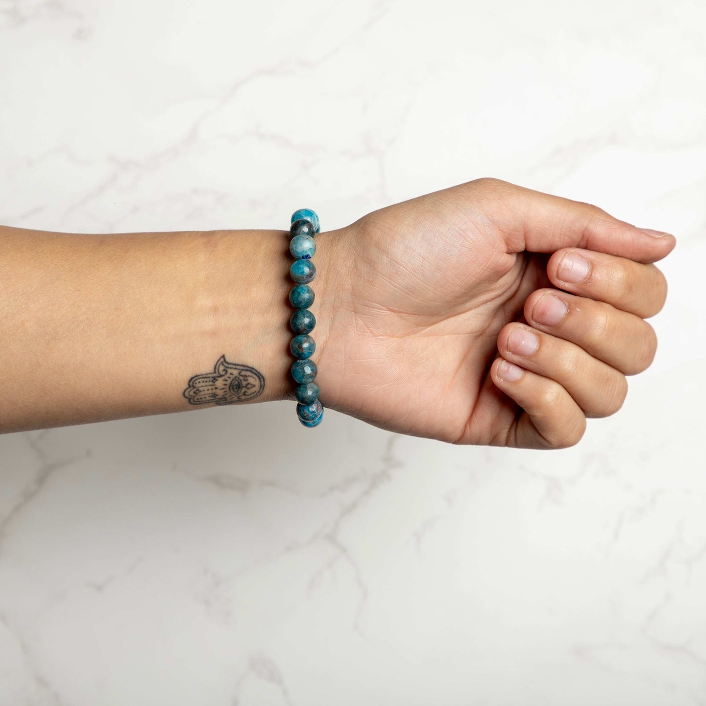 Blue Apatite Bracelet for Manifestation, Focus & Self-Expression