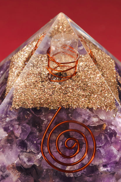 Amethyst orgonite pyramid