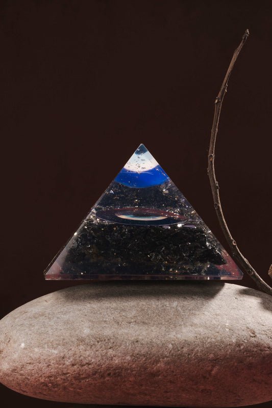 Evil eye orgonite pyramid for protection and aura cleansing