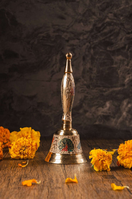 Brass bell for temple, pooja rituals, and energy cleansing