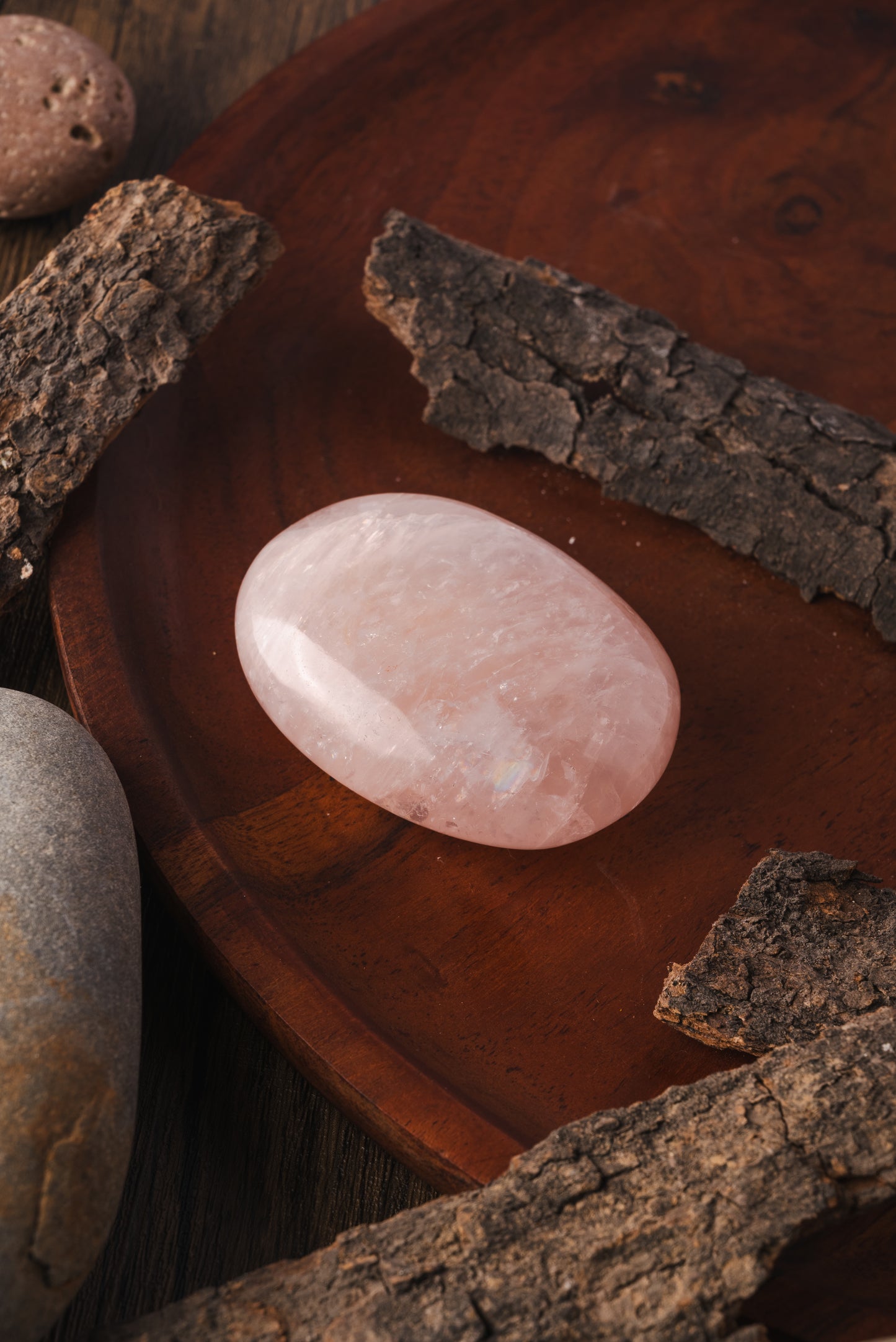 Rose Quartz Palm stone