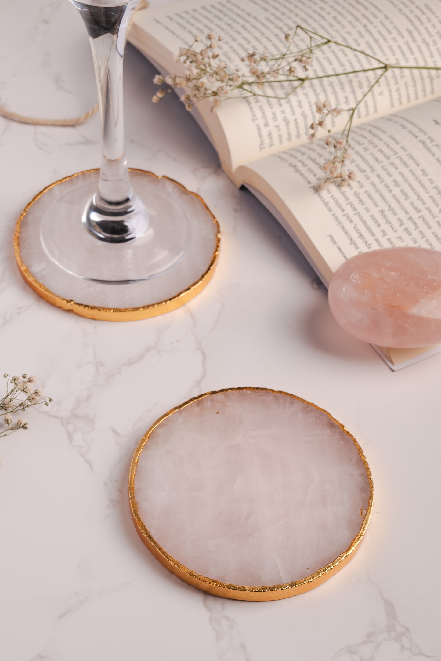 Rose Quartz coasters