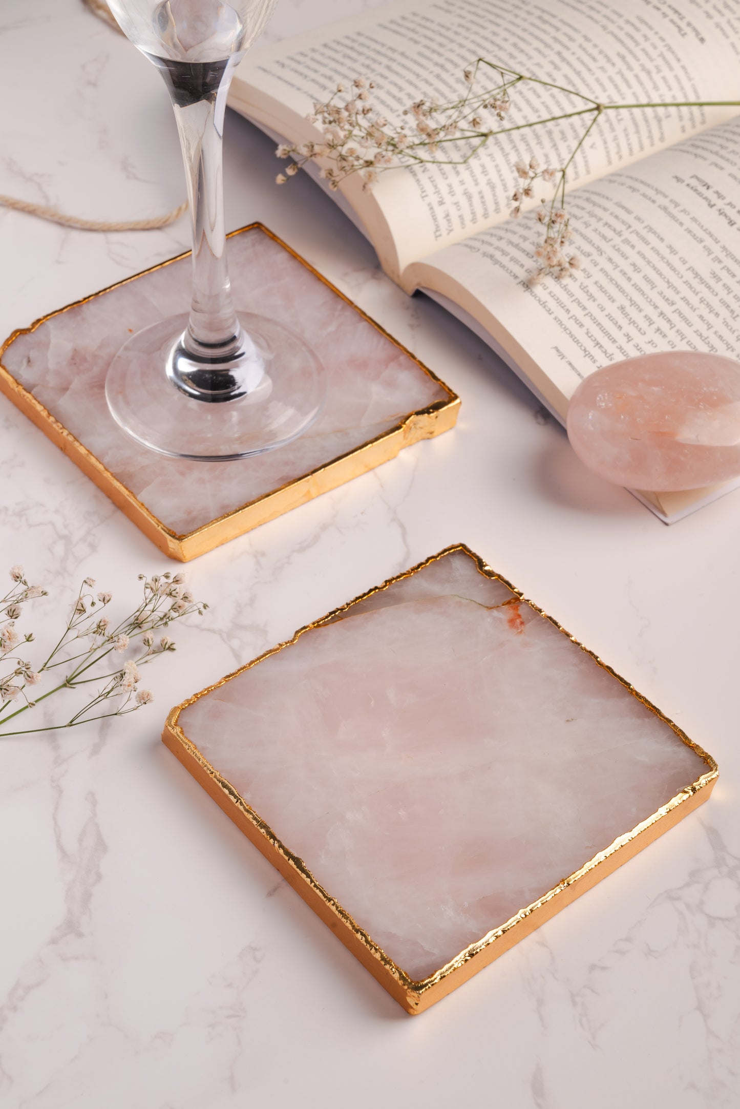 Rose Quartz coasters