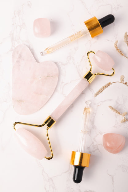 Rose quartz Face Roller & Guasha