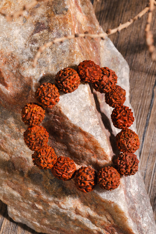 Panchmukhi rudraksha male bracelet for clarity and focus
