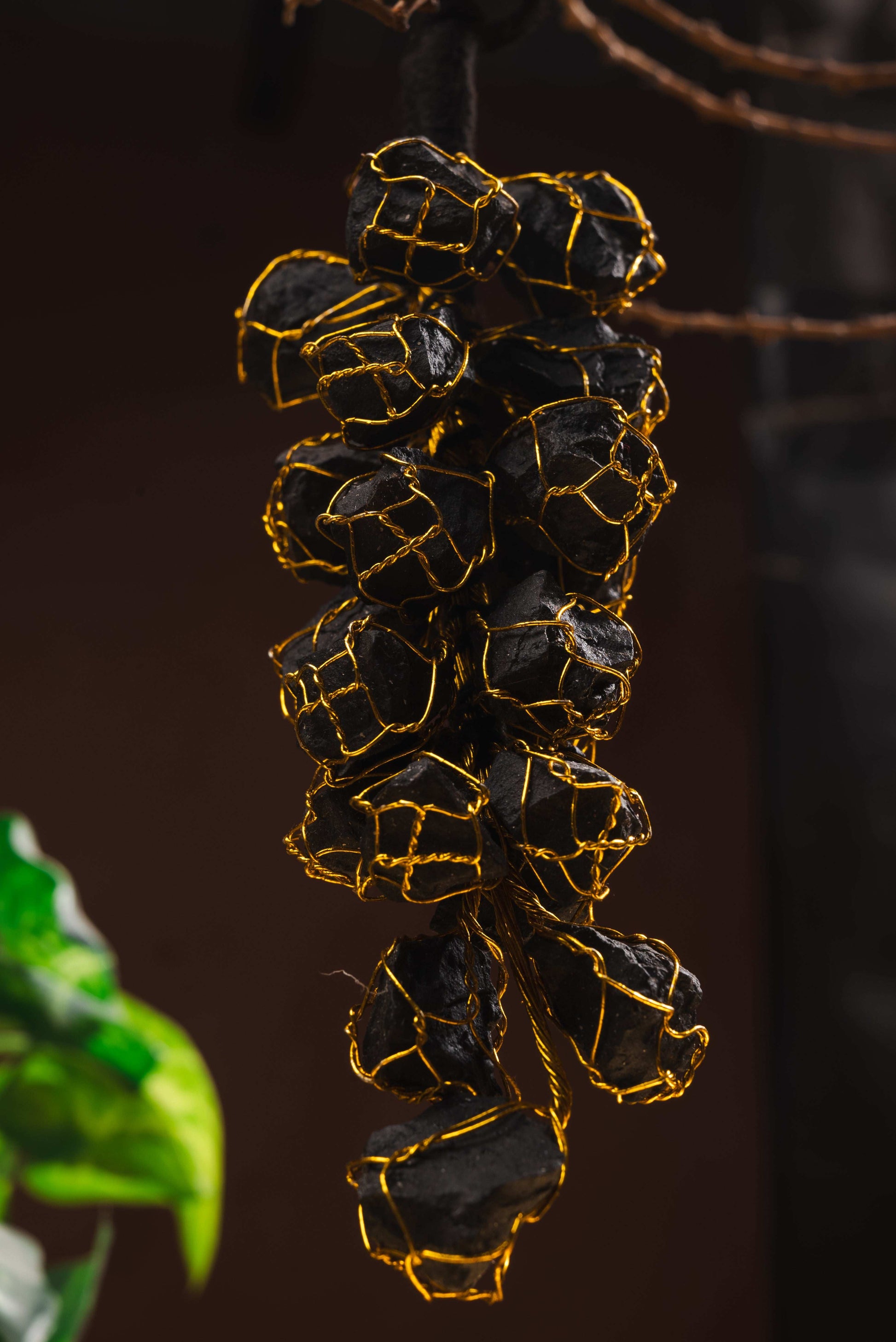 Black tourmaline crystal decor for spiritual and electromagnetic defense
