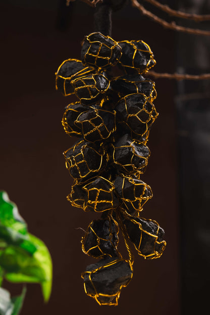 Black tourmaline crystal decor for spiritual and electromagnetic defense