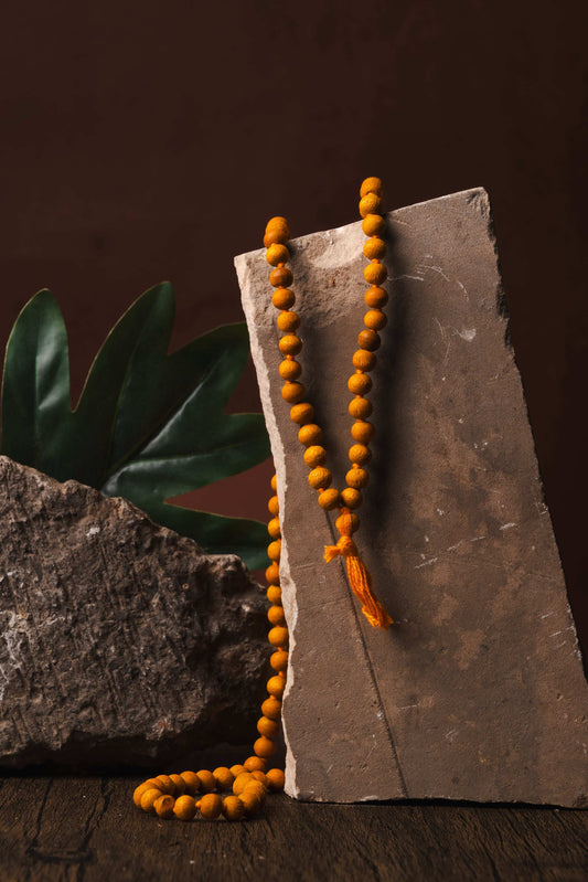 Haldi mala for mantra chanting, protection, and energy cleansing
