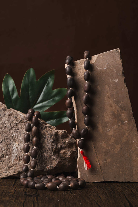Lakshmi japa mala made of lotus seeds for wealth and grace