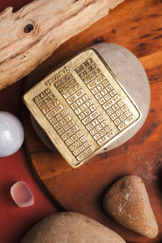 Brass Navgraha Yantra plate for planetary balance and Vastu correction