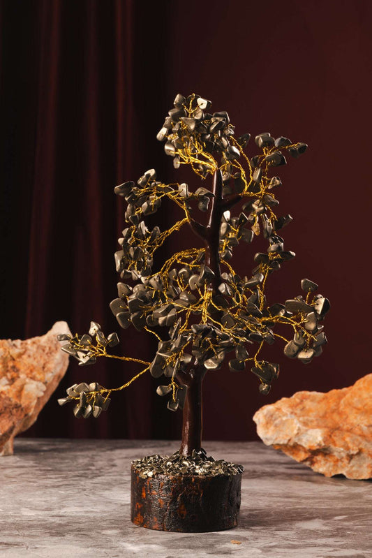 Pyrite crystal tree for wealth attraction and manifestation power
