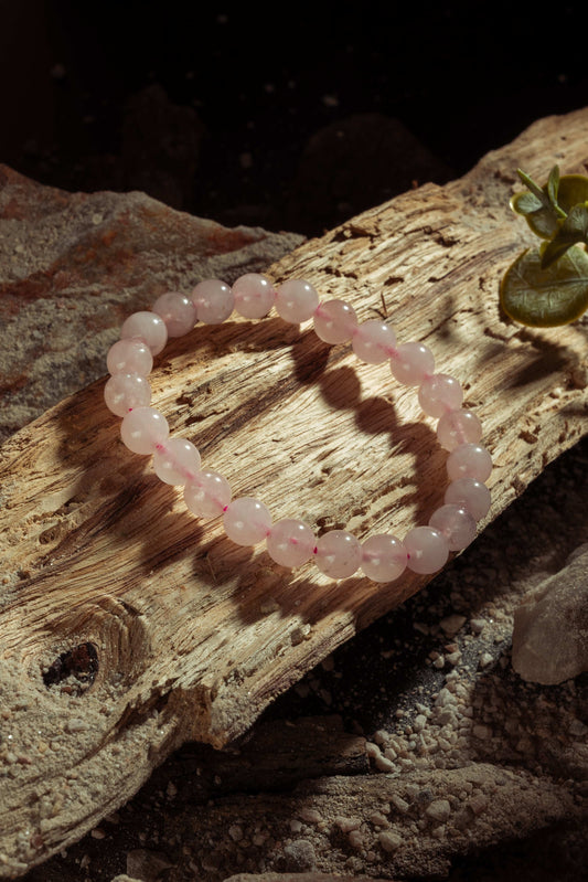 Rose quartz bracelet for self-love, emotional healing, and heart chakra support