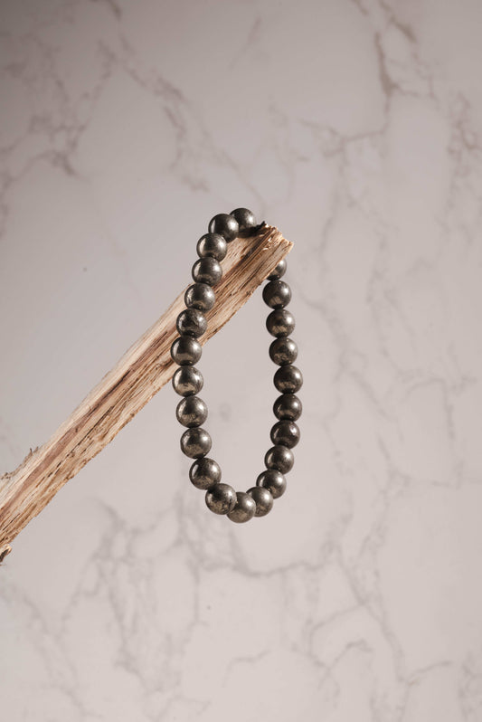 Pyrite bracelet for abundance, confidence, and manifestation power
