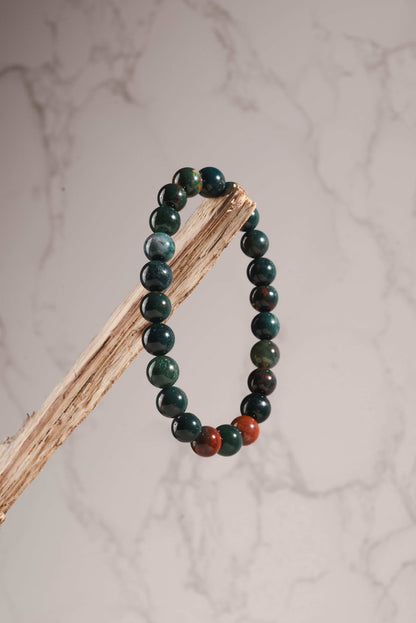 Bloodstone bracelet for strength, protection, and grounding energy