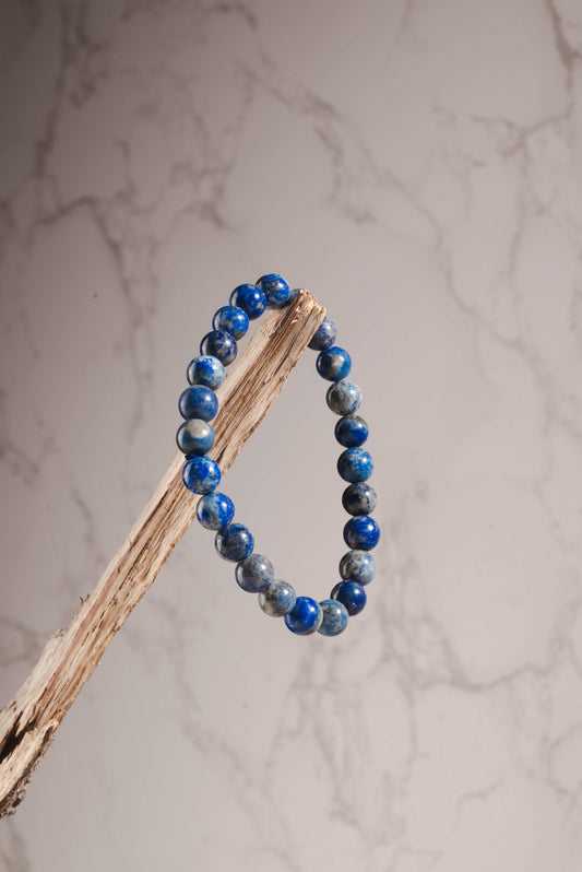 Lapis lazuli bracelet for wisdom, truth, and third eye activation