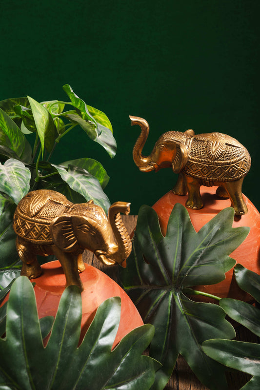 Brass elephant statue for Vastu, protection, and prosperity