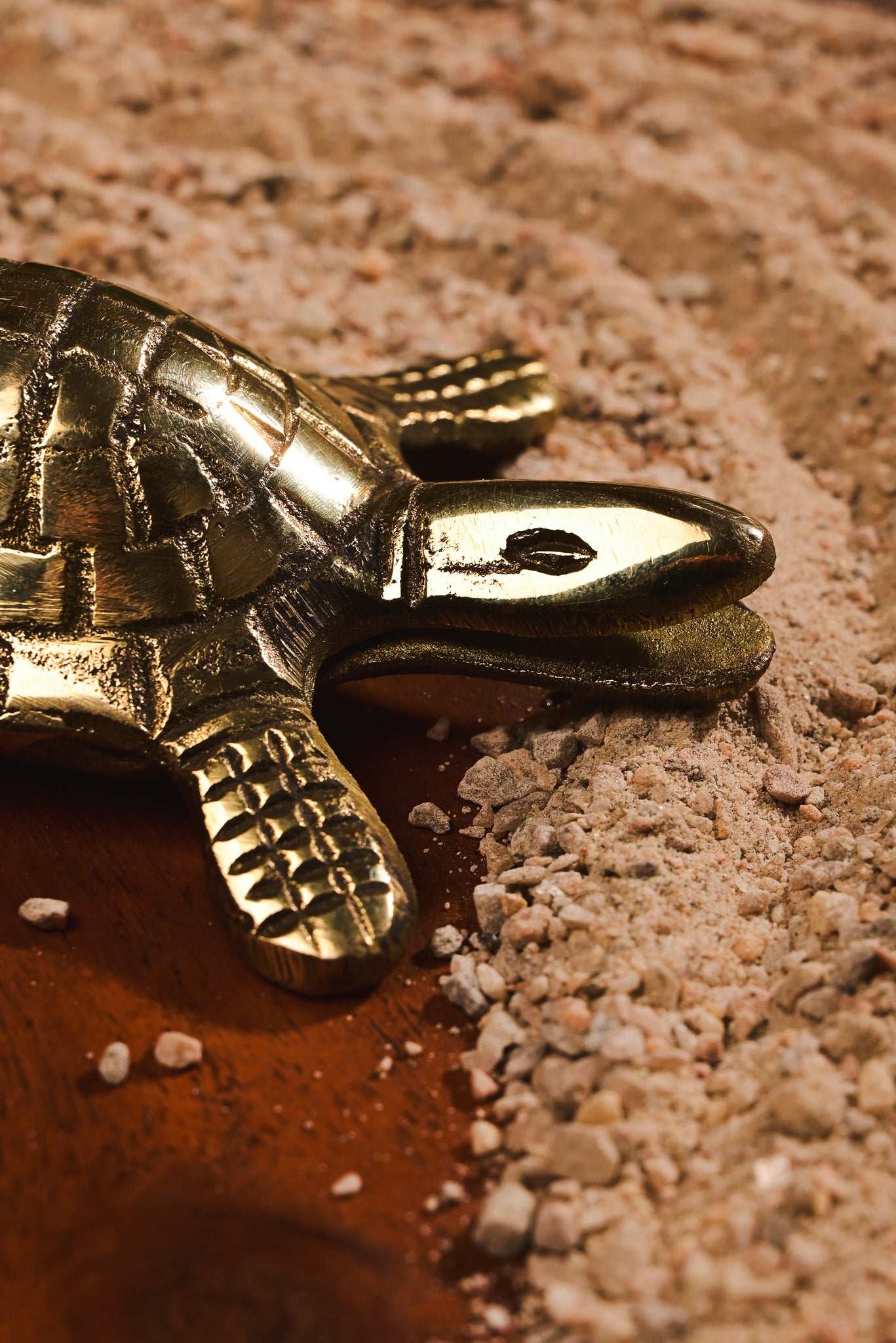 Brass turtle figurine with engraved Kuber Yantra for home or office