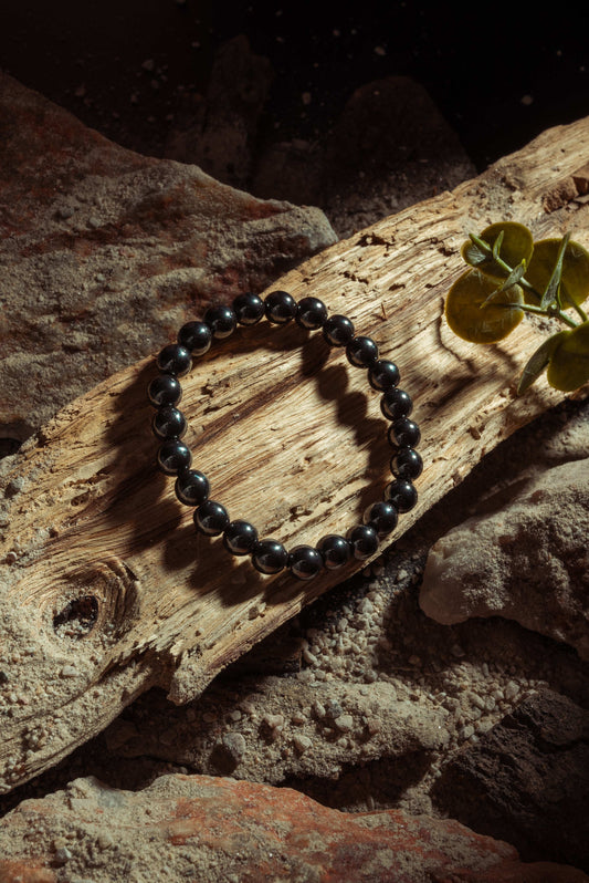 Hematite bracelet for grounding, energy protection, and mental focus