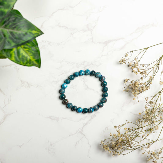 Blue Apatite Bracelet for Manifestation, Focus & Self-Expression