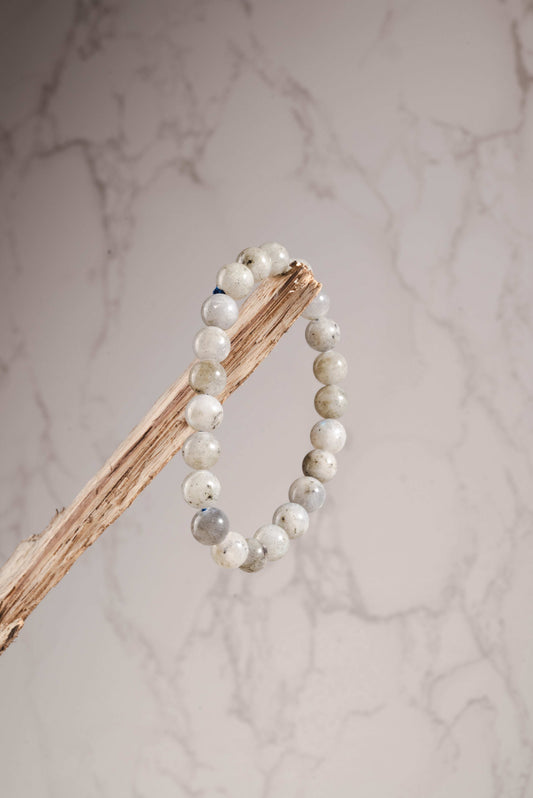 Rainbow moonstone bracelet for intuition, emotional healing, and feminine energy